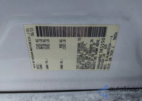 2016 Nissan Maxima 3.5 Platinum z USA, uszkodzony, nr VIN 1N4AA6AP8GC385550